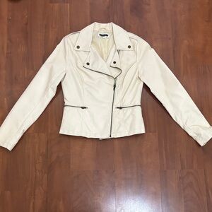 Forever 21 Cream Leather Jacket